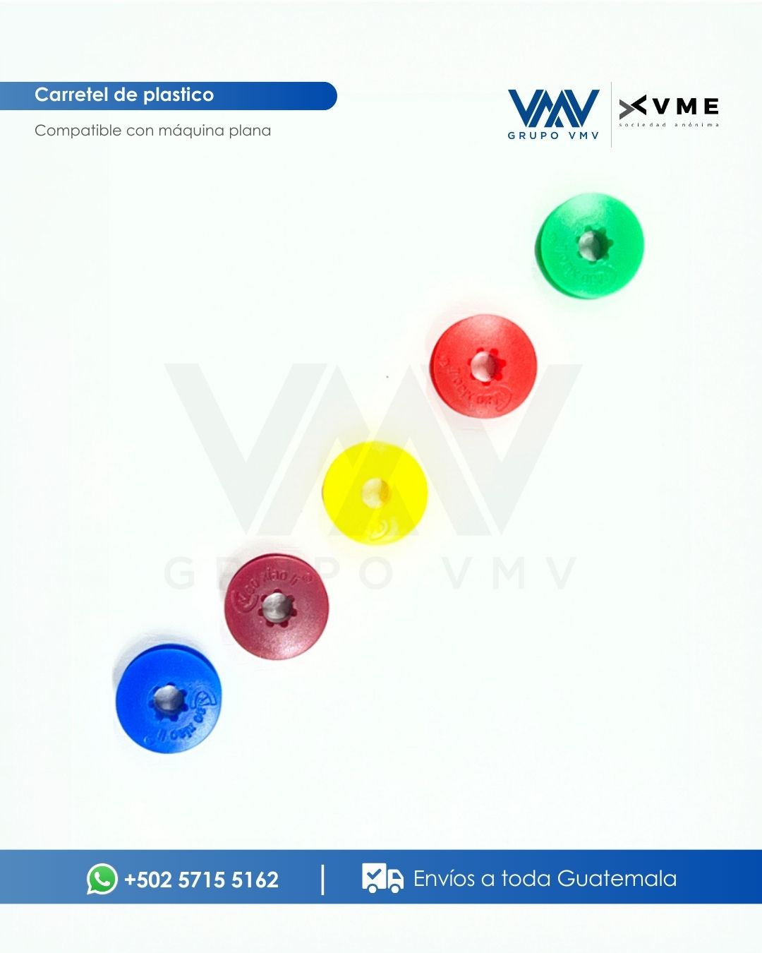 CARRETEL DE PLÁSTICO COMPATIBLE CON MÁQUINA DE COSER PLANA