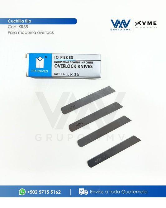 Cuchilla fija para máquina de coser Overlock