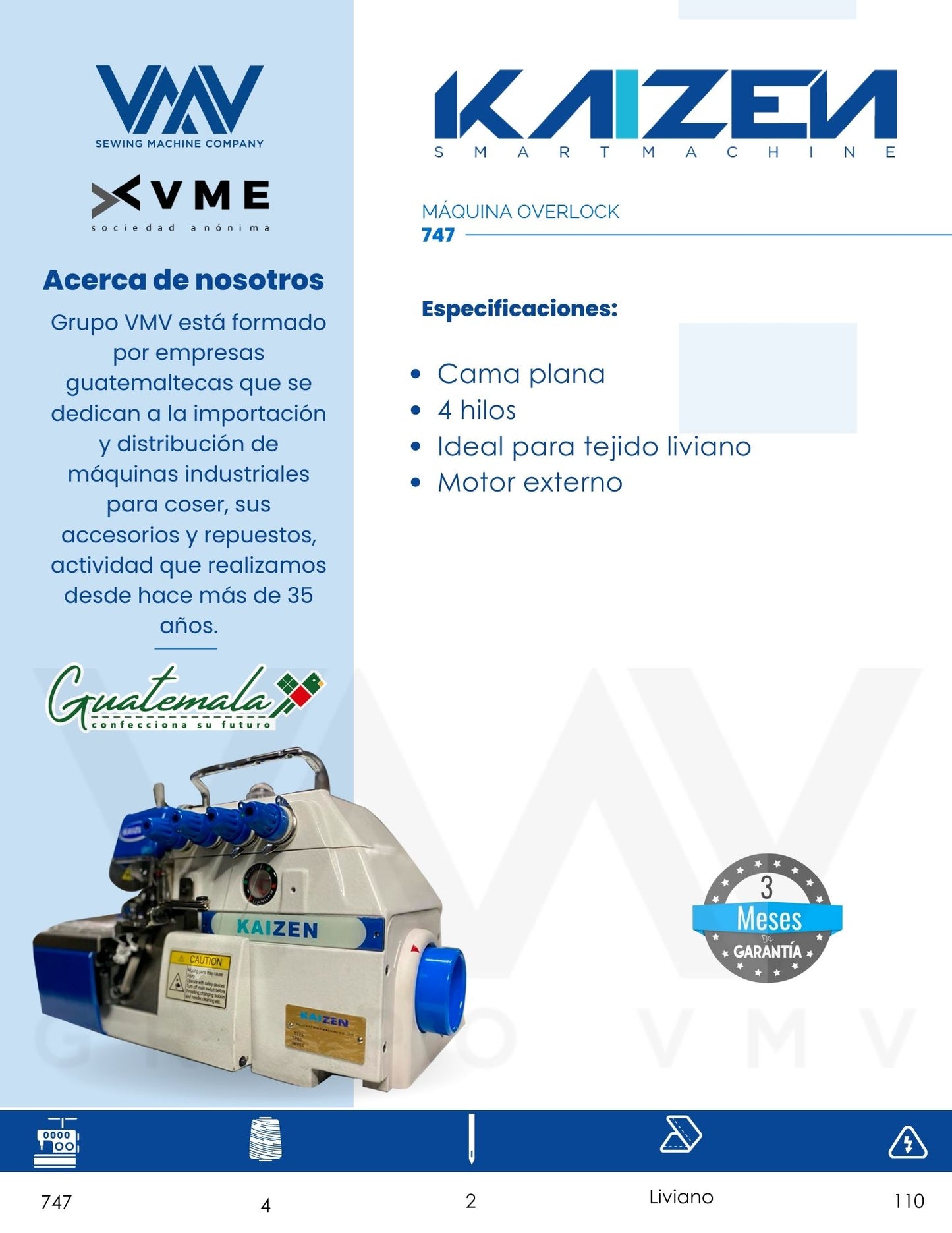 MÁQUINA OVERLOCK KAIZEN 747