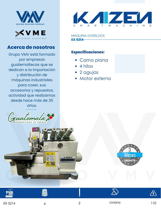 MÁQUINA OVERLOCK  KAIZEN EX 5214