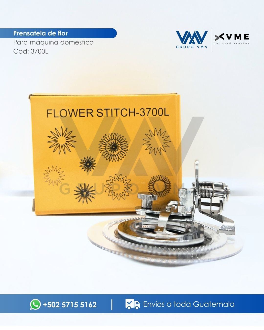 PRENSATELA DE FLOR PARA MÁQUINA PLANA DOMÉSTICA