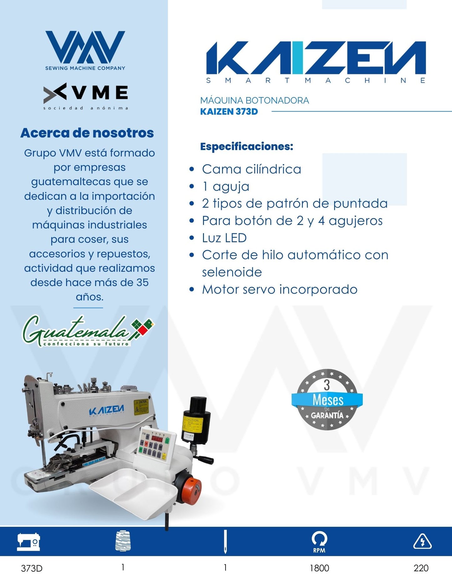 MÁQUINA BOTONADORA KAIZEN 373D