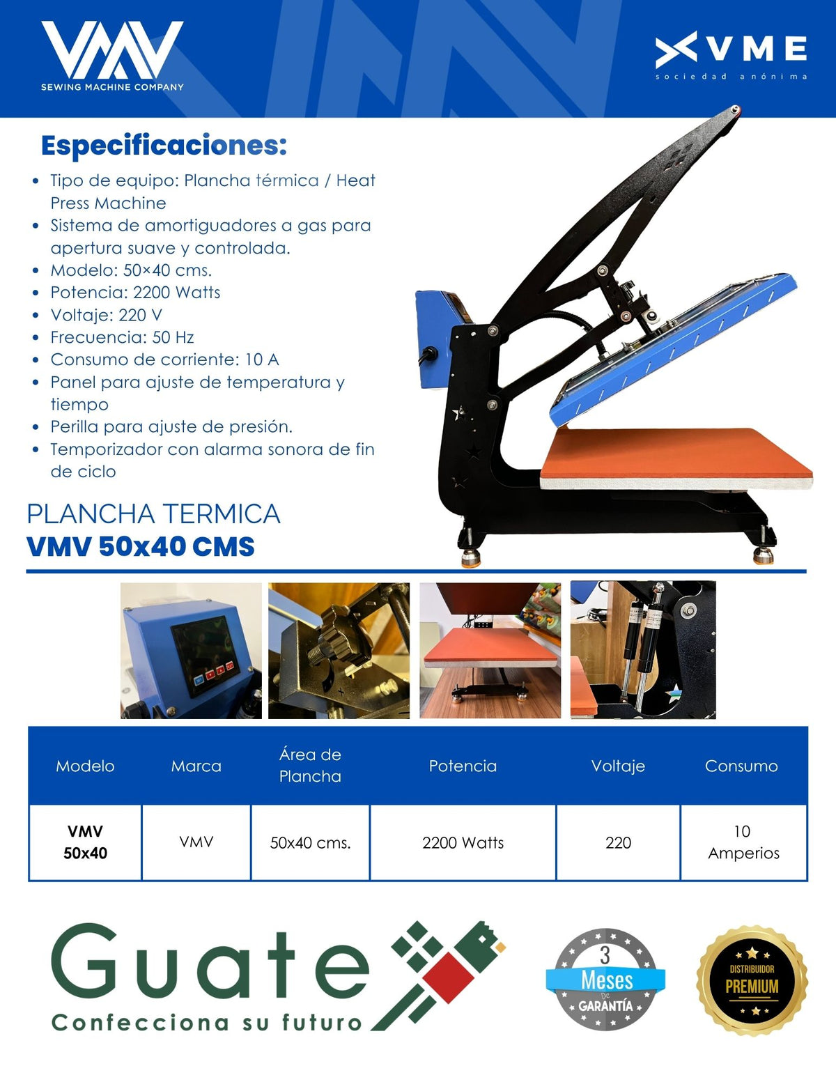 PLANCHA TERMICA DE  50x40 CM 220 V.