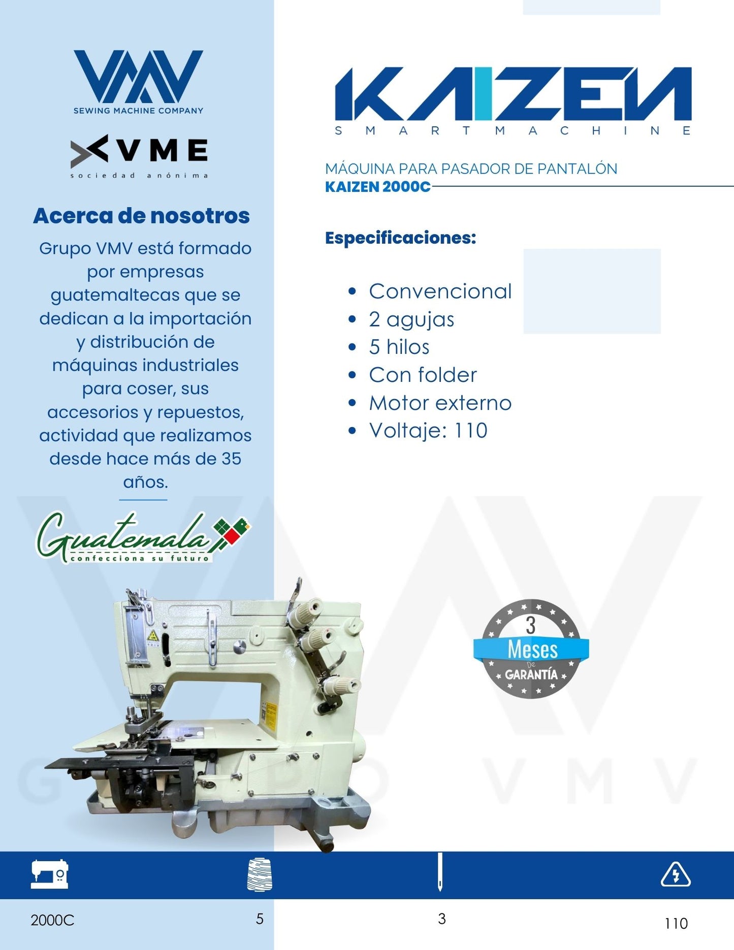 MÁQUINA PARA PASADOR DE PANTALÓN KAIZEN KAIZEN 2000C