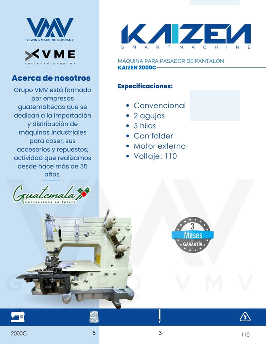 MÁQUINA PARA PASADOR DE PANTALÓN KAIZEN KAIZEN 2000C