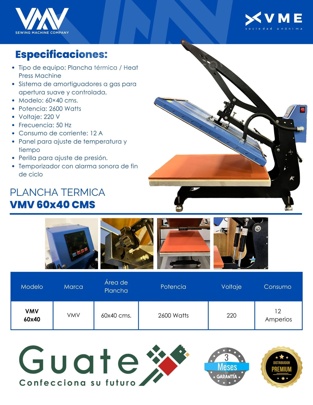 PLANCHA TERMICA DE  60x40 CM 220 V.