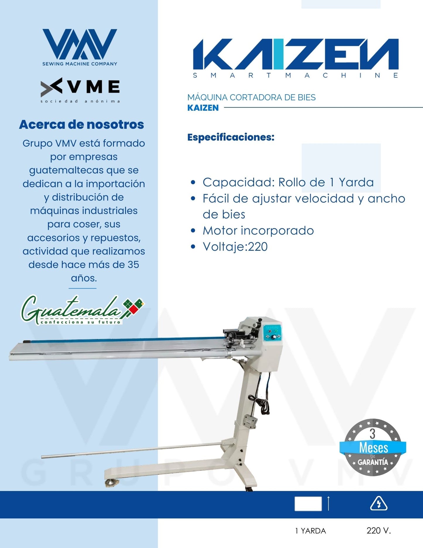MÁQUINA CORTADORA DE BIES KAIZEN