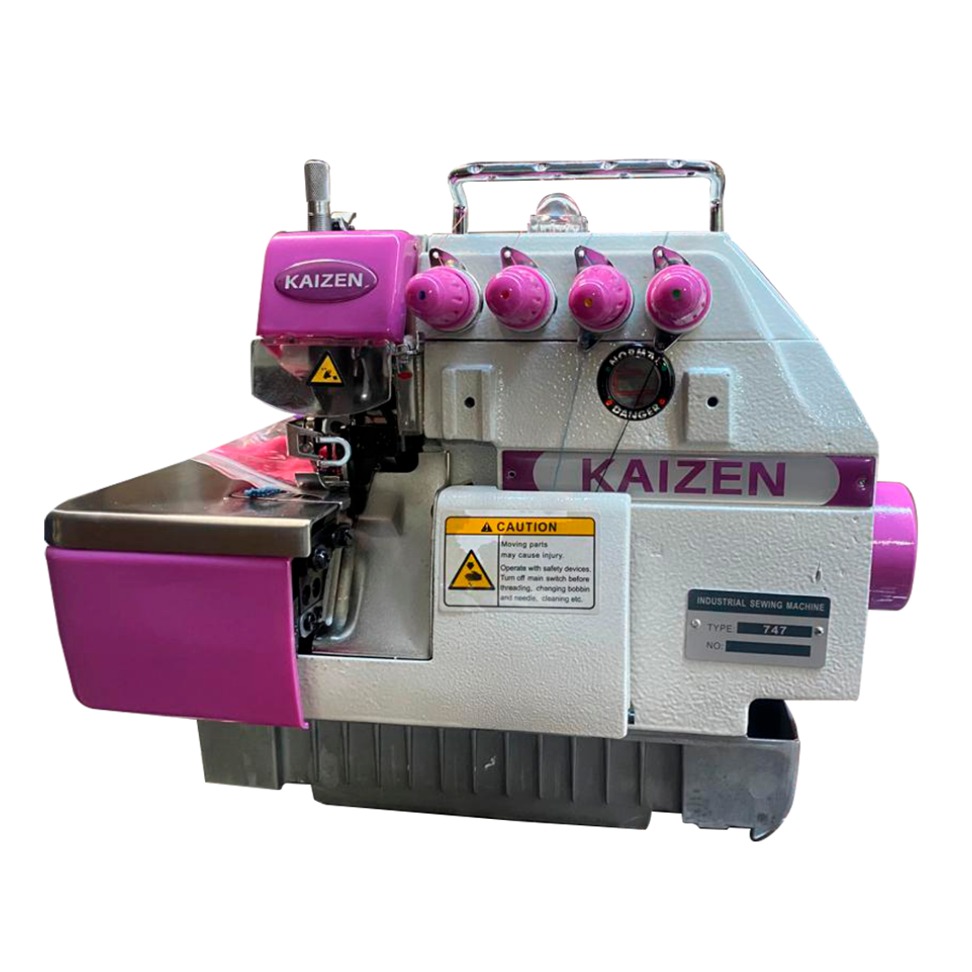 MÁQUINA OVERLOCK KAIZEN PINK 747 TABLERO ALTO
