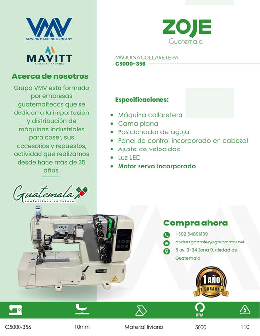 MÁQUINA DE COSER COLLARETERA ZOJE C5000-356