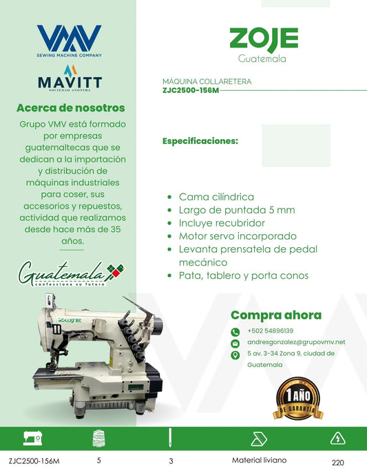 MÁQUINA DE COSER COLLARETERA ZOJE  ZJC2500-156M