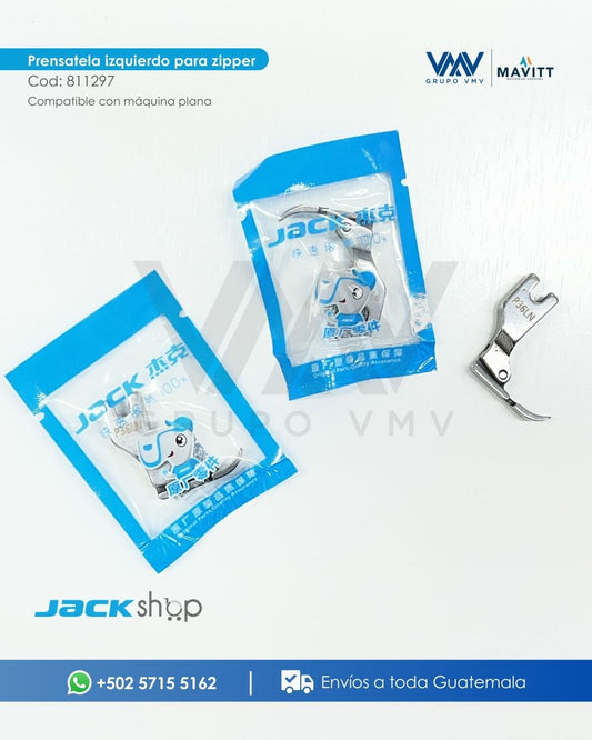 Prensatela izquierdo para ziper compatible con máquina de coser plana. Cod.  811297