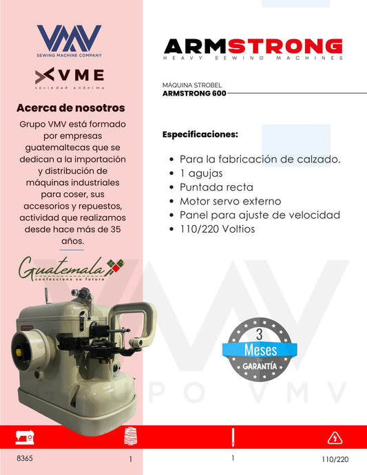 Máquina de coser Strobel marca ARMSTRONG