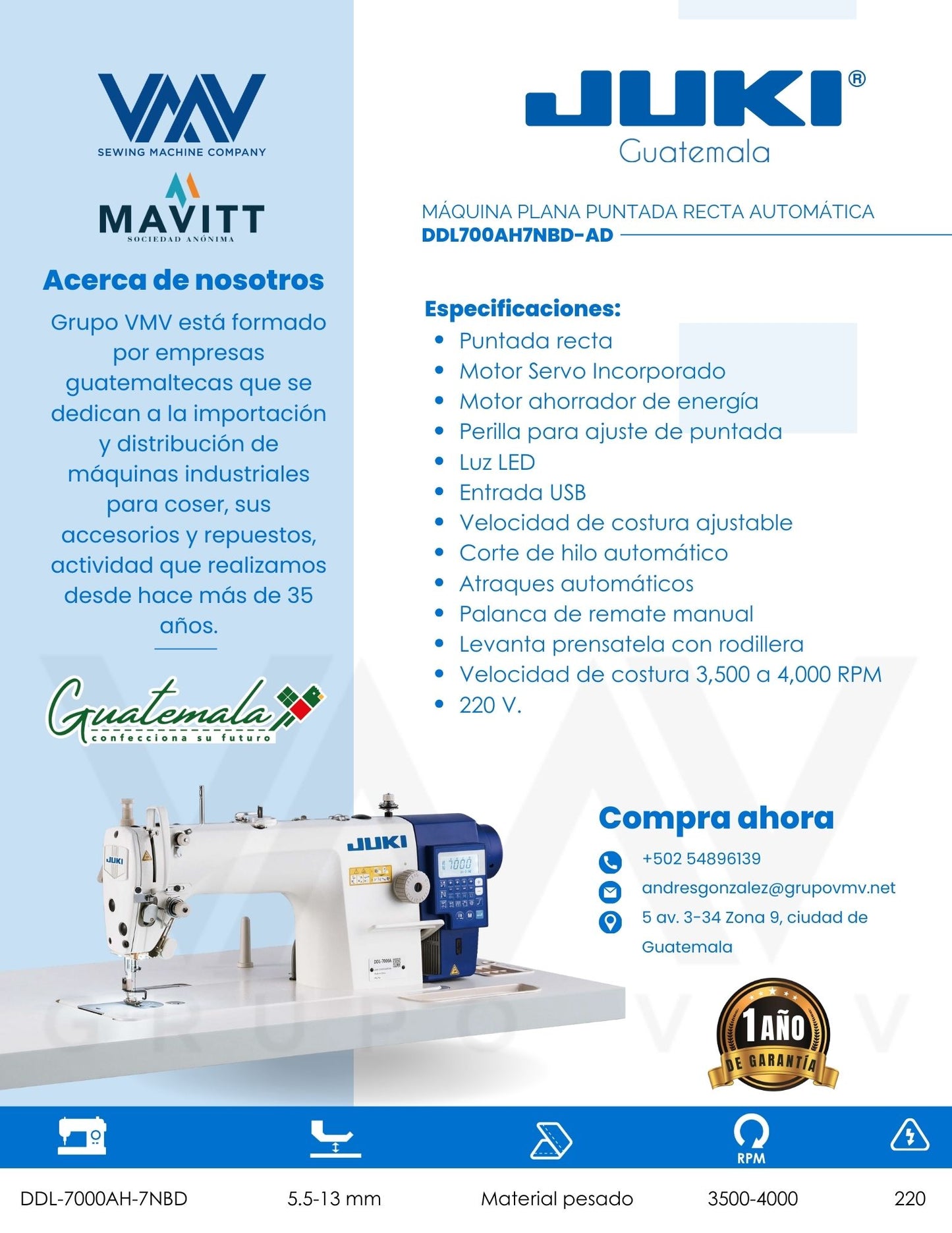 Máquina de coser Plana  DDL700AH7NBD-AD