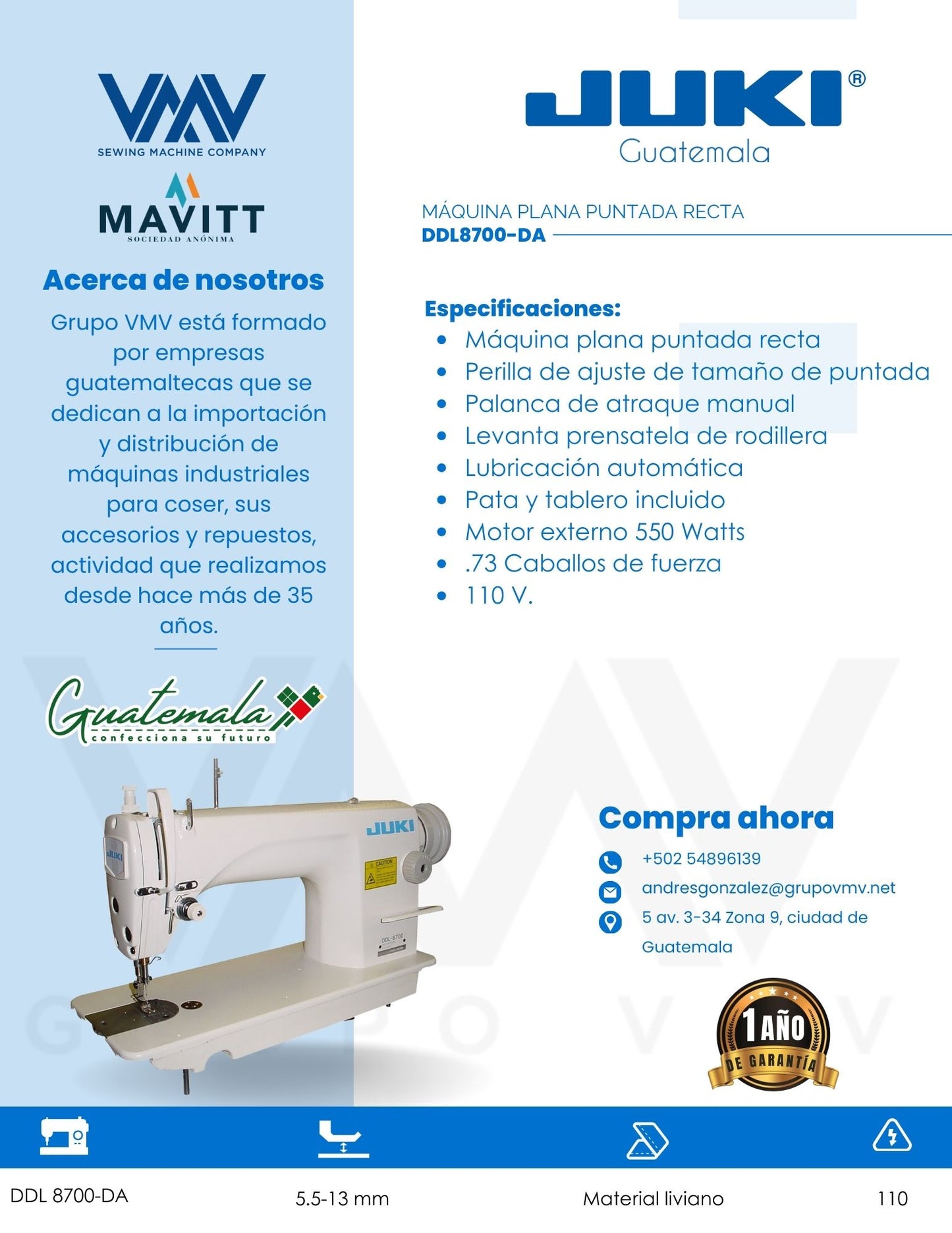 Máquina de coser Plana  JUKI DDL8700H-DAP