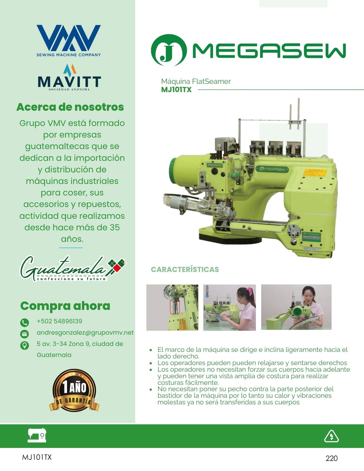 Máquina de  coser Flat Seamer Megasew MJ101TX