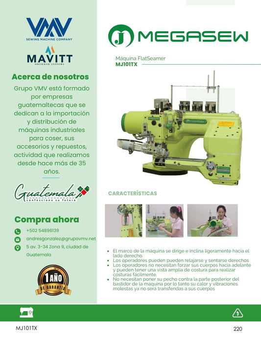 Máquina de  coser Flat Seamer Megasew MJ101TX