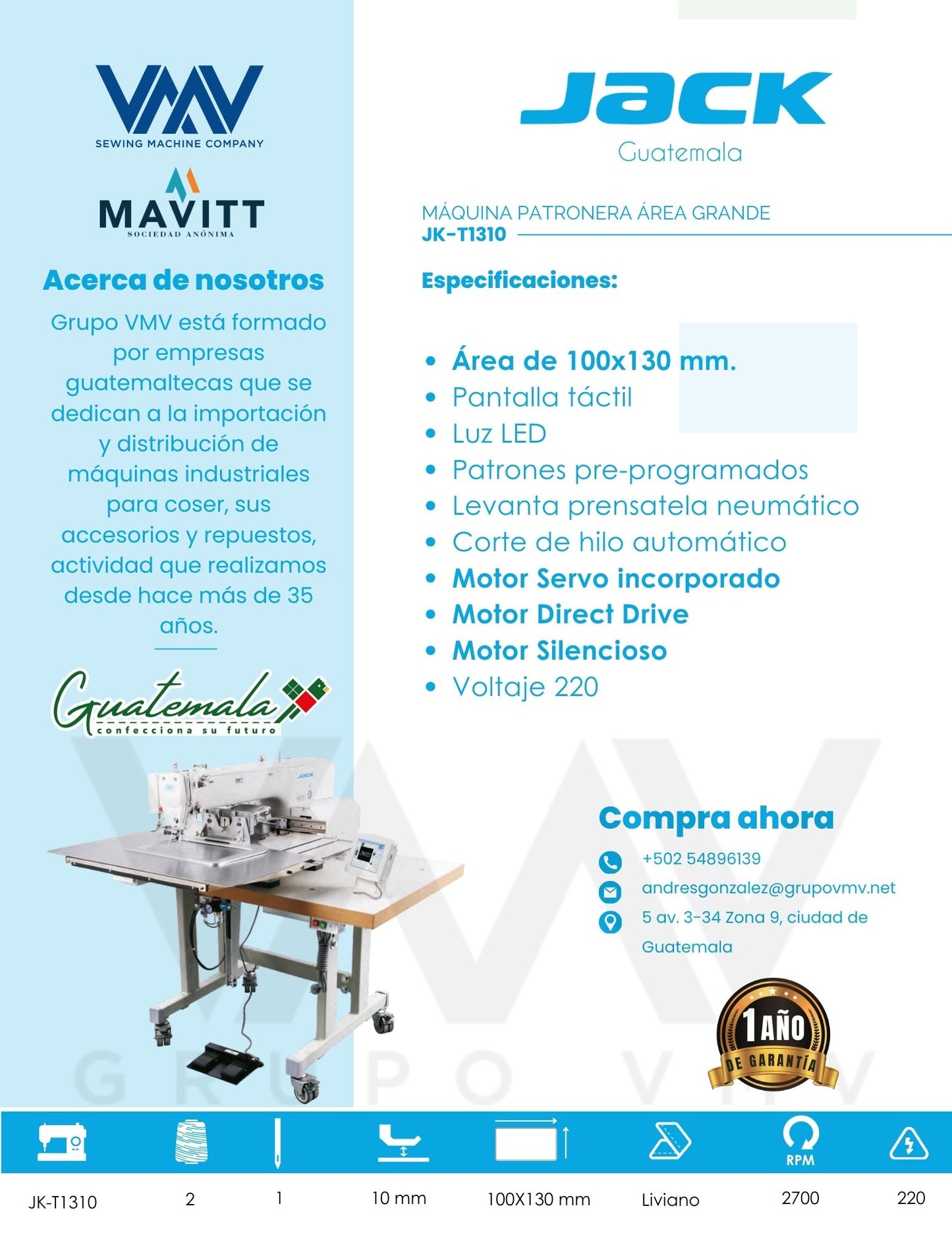 MÁQUINA PATRONERA ÁREA GRANDE JACK JK-T1310