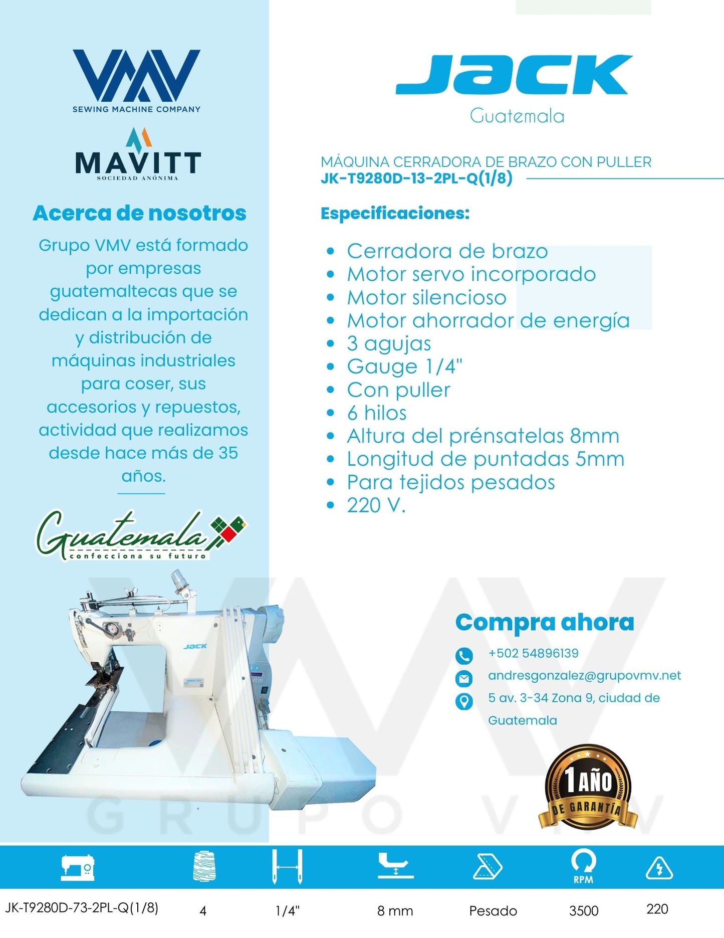 MÁQUINA CERRADORA DE BRAZO CON PULLER JACK JK-T9280D-13-2pl-q(1/8)