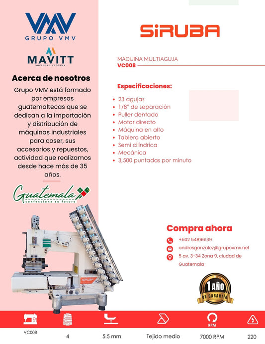 Máquina de coser Multi Aguja Siruba VC008