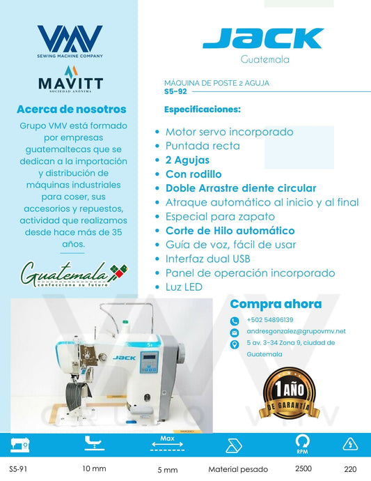 MÁQUINA DE POSTE 2 AGUJAS S5-92