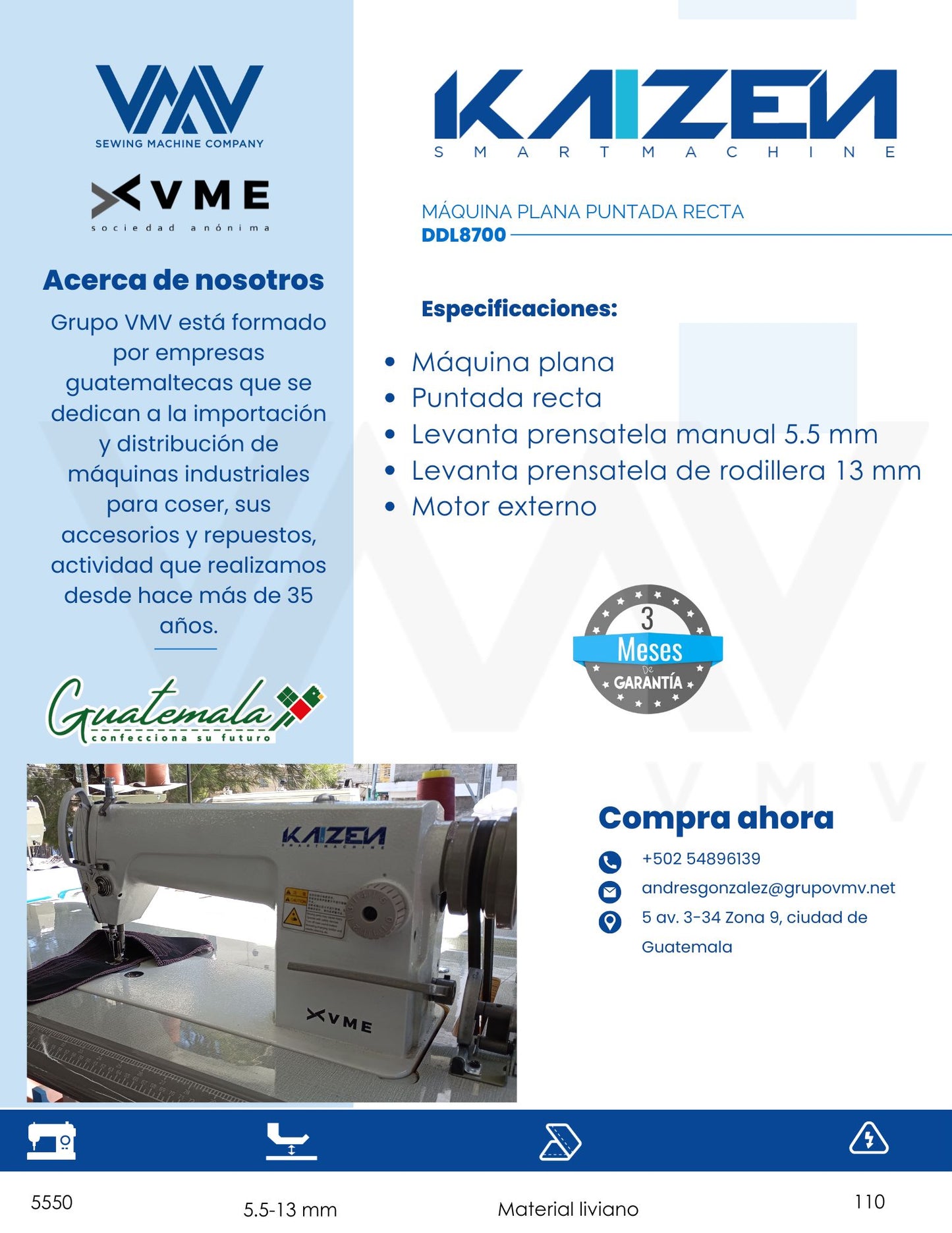 MÁQUINA DE COSER PLANA KAIZEN DDL 8700.