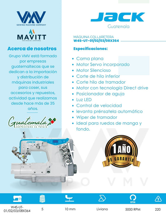 MÁQUINA DE COSER COLLARETERA CAMA PLANA AUTOMÁTICA